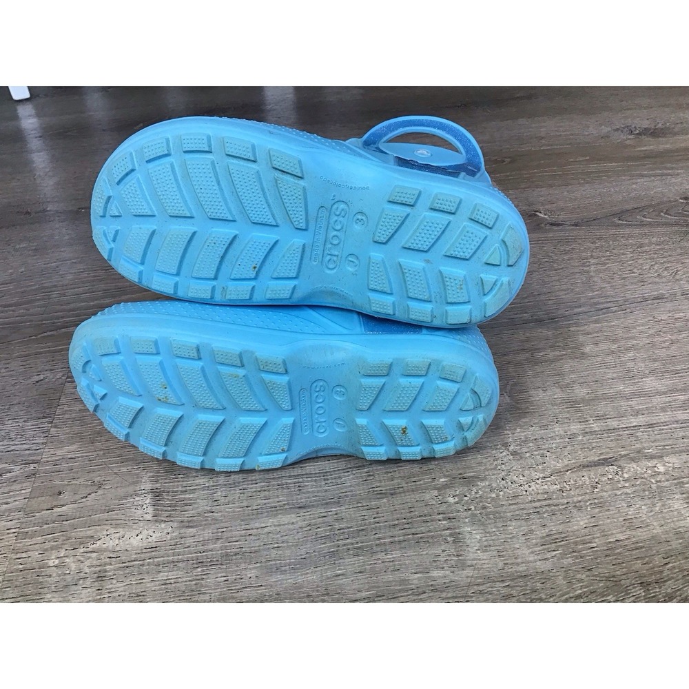 Crocs Youth Girls Handle It Size 3 J3 Rain Boots Blue Glitter 211272 - Picture 10 of 11